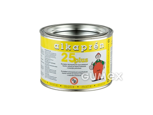 Beztoluénové lepidlo Alkaprén 25 PLUS, lepí nenasiakavé materiály, 0,5l, guma/guma, guma/kov